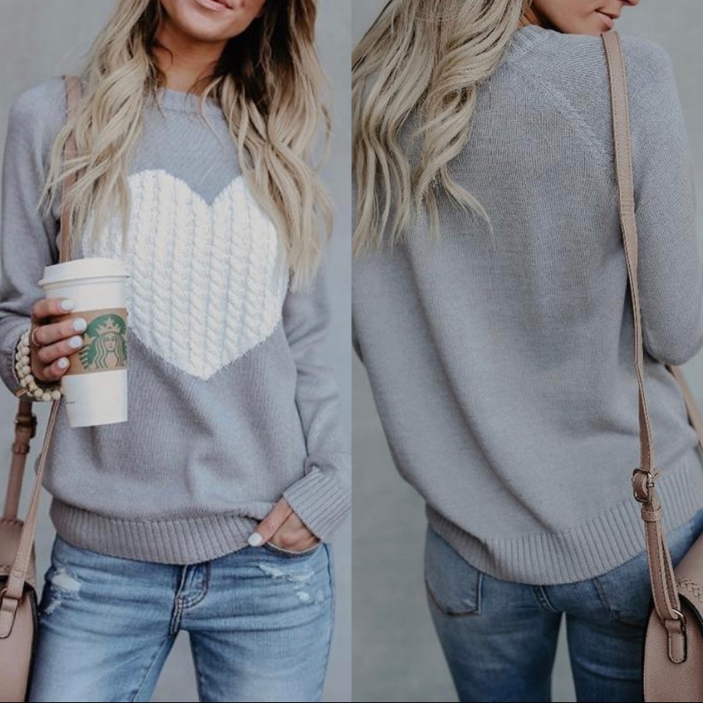 ✨RESTOCKED✨SO MUCH LOVE SWEATER-GREY - Picture 2 of 5